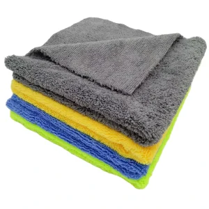 Ultra Soft Microfiber Car Towel Plush Cut Edge Long Short Pile 40*40cm Cloth for Auto Detailing 400gsm Dual Sides Pile Towels
