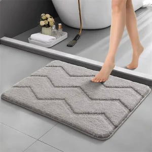 Ultra Soft Non Slip Polyester Tufted Bath Rug Absorbent Waterproof Bath Mat Machine Washable for Home & Hotel Use
