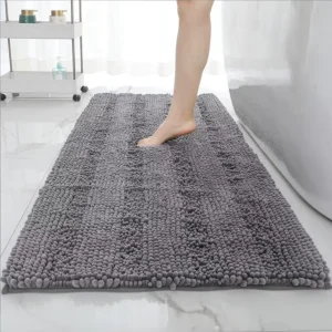 Ultra Soft Non slip Bathroom Rug Chenille Microfiber Bath Mat for Shower TPR Backing