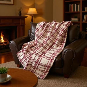Ultra Soft Plaid Jacquard Polyester Flannel Warm Skin Friendly Breathable All Seasons Nap Throw Blanket