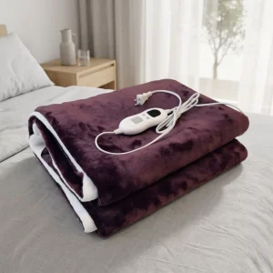 Ultra Soft Portable Folded Quilted Thermal Flannel Heated Throw Blanket 6 Heat Levels Machine Wash Thermostatic Overheat Home