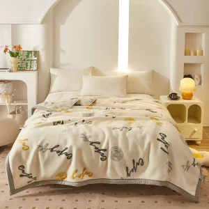 Ultra Soft Thickened Raschel Blanket Double Sided Warm Cover Blanket Festive Wedding Home Blanket King Queen Full Size Blanket