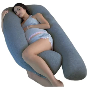 Ultra Soft Velvet U Shape Body Maternity Pregnancy Pillow 600TC Memory Foam Portable Removable Outer Cover Back Support