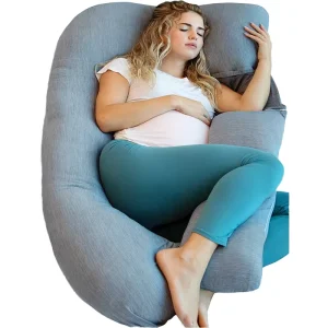 Ultra Soft Velvet U Shape Multifunction Maternity Pregnancy Pillow 600TC Portable Removable Outer Cover Back Support