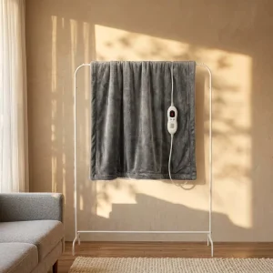 Ultra Soft Warmer Removable Machine Flannel & Sherpa Electric Heating Wearable Throw with Over Heated Protection Winter Home Use