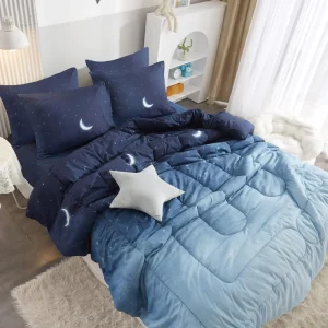 Ultra Soft Washed Microfiber Comforter Sets Blue Reversible All Season Cooling Comforter