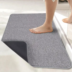 Ultra Thin Terry Cloth Bath Mats Absorbent Washable Non Slip Reversible Stain Resistant American Style Modern Multi Purpose
