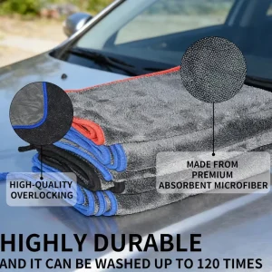 Ultra fine Fiber Braided Quick Dry Towel Cloth with Customizable Size and Weight for Car Cleaning