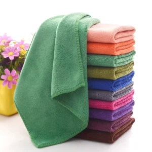 Ultra fine Fiber Microfiber Small Square Absorbent Cleaning Towel 1200gsm Soft Polyester for Car Hotel & Kitchen Use Drying Hair