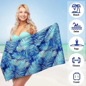 Ultra thin Summer Beach Towel for Women Made Microfiber Absorbent Sand resistant Quick drying Turtle Mandala Pattern for Travel