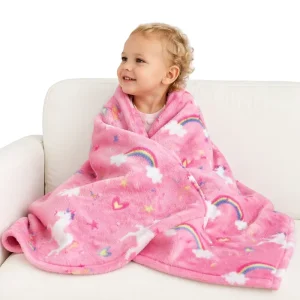 Unicorn Flannel Fleece Baby Kids Throw Blanket Boys Girls Cute Rainbow Unicorn Sofa Couch Bed Warm Winter 40x50inch