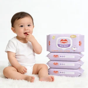 Unihope Hot Selling Toddler Baby Wipes 80pcs Cotton Extra Soft 14*18cm Infant Cleaning Towels Gentle Tissues for Comfort