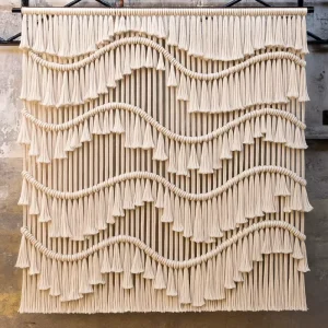 Unique Decor Trendy Rope Knot in Fiber Art for Guest Suite Tapestry Wall Banner with Sphericity Art and Eco Friendly
