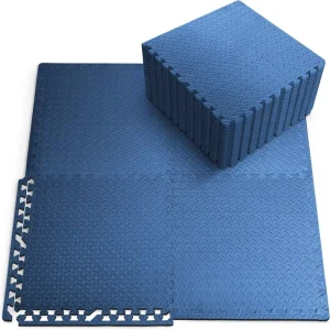 Unisex Gym Floor Nonslip Interlocking EVA Foam Mats Home Workouts Exercise Studio Weights Yoga 60x60cm Blue 16Pack