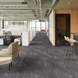 Urable Grey Base Diagonal Strip Carpet Tiles Anti-fouling Anti-slip Removable Interlocking Square Carpet for Office Lobby Lounge