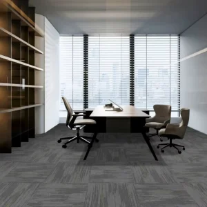 Urable Grey Base Strip Jacquard Carpet Tiles Anti-fouling Anti-slip Removable Interlocking Square Carpet for Office Lounge