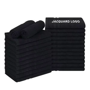 VAT Dyed Barber Hairdressing Salon Towel Nail Spa Gym 100% Cotton Bleach Proof Towels with Embroidered Logo Low MOQ