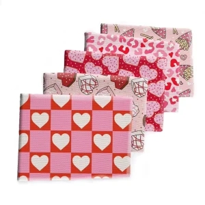 Valentine’s Day Love Series Printed Bubble Fabric 100% Polyester Bullet Fabrics for Home Decoration and Accessories