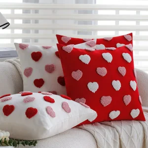 Valentine’s Day Love Square Pillowcase Modern Living Room Sofa Cushion Wedding Celebration Red Bedside Pillow