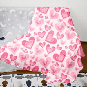 Valentine’s Day Newest Design Woven Heart Girlfriend Present Soft Winter Warm Flannel Custom Valentine Gift OEKO TEX Certified
