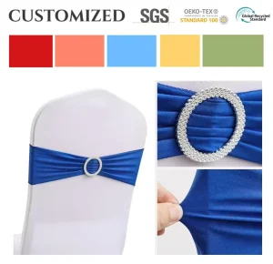 Various Chair Bows Wedding Ceremony Decorative Spandex Polyester Elastic Chair Sashes Printed Design Customizable Soft