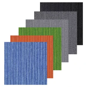 Various Colors Cut Pile Cushioned Anti Slip Washable PVC Backing Decorative Tufted Carpet Tile for Bedroom Home Hotel Office