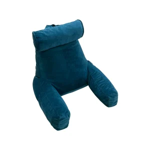 Velvet Bed Rest Pillow Ergonomic Back Support Cushion Detachable Neck Roll for Reading Watching TV
