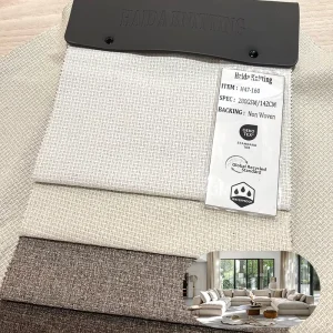Velvet Linen Fabric with Printed Pattern Solid Plain with Fleece Backing for Sofa Upholstery