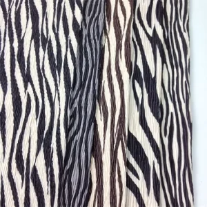 Velvet Pleated Zebra Plaid Print Velour Wide Leg Trousers for Autumn and Winter 120gsm Woven Cloth for Outdoor Use and Pillow
