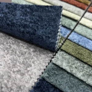 Velvet Sofa Upholstery Fabric Shiny Fleece Woven Chenille Dyed Breathable Medium Weight Textile