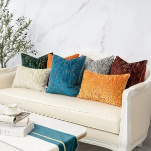 Velvet Throw Pillow Cover Geometric Pattern Modern Style Neutral Sofa Bed Bedroom Living Room Home Decor