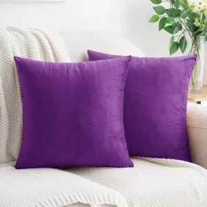 Velvet Throw Pillow Soft Decorative Solid Square Cushion Pillow for Sofa Couch Bedroom Farmhouse