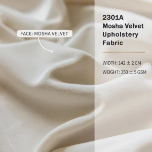 Velvet Upholstery Fabric Custom 142cm 350gsm Home Textile Warp Knitted Waterproof Dyed Plain for Sofa 2301A
