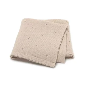 Versatile 100% Cotton Dot Hollow Pointelle Baby Knit Crochet Heirloom Stroller Crib Swaddle Toddler Throw Blanket Four Seasons