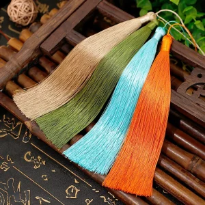 Versatile 15cm Long Silk Tassel Fringe Brush Sewing Trim for DIY Home Decor Jewelry Curtains Garments and Textiles