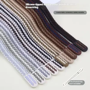 Versatile Color Pants Waist Drawstring Casual Sweatshirt Hood Rope Woven Polyester Cotton Sweatpants Strap Silicone Aglet