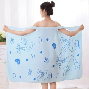 Versatile Wearable Microfiber Fabrics Printed Bath Skirt Towel for Women Absorbent Soft Thickened Strappy Wrapped Hearts Flowers
