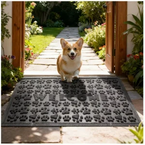 Viair China Dog Print Entrance Rugs Indoor Outdoor Washable Loop Pile Doormats for Home & Hotel Hallway