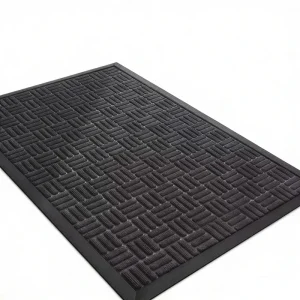 Viair Modern Heavy Duty 43.2*75cm Rubber Anti Skid Mat Non Slip Low Profile Washable Semi Outdoor Entryway Black