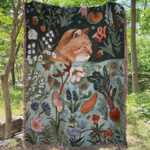 Vibrant Custom Fringe Jacquard Tapestry for Home Decor Camping Blanket