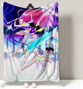 Vibrant Illustration Fleece Throw Print Scene Design Personalized Home Accessory for Fan Culture Double Sided Flannel Blanket