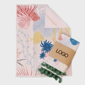 Vigreat High Quality Custom Logo Disposable Eco friendly Linen Tea Towel Multi size Cloth Napkins for Kitchen