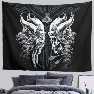 Viking Retro Mysterious Raven Tapestry Wall Hanging Boho Hippie Tarot Witchcraft Living Room Bedroom Home Decor