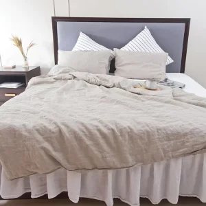 Vintage 100% French Linen Bedsheets Set Pure Linen Bedding Set Pillowcase