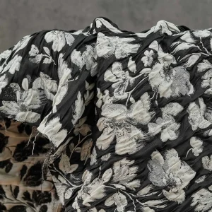 Vintage 3D Embossed Floral Jacquard Woven Fabric Material for Vests Qipao Midi Skirts Suits Bags