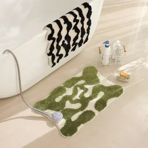 Vintage Checkered Bathroom Mat Microfiber Tufted Absorbent Bath Mat With TPR Non slip Mat for Bath