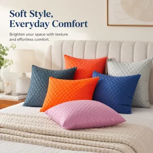 Vintage Embossed Leather Knitted Foam Filled Pillow Cover with White Zipper Removable Customizable for Sofa Home Hotel Luxury