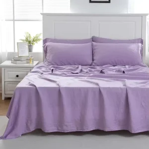 Vintage European Flax Linen Duvet Cover Bedding Set Woven Chinese Manufacturer Bedsheets Set Stone Washed 4 Pcs