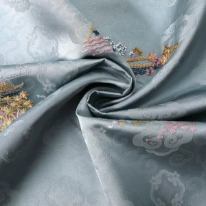 Vintage Floral Jacquard Polyester Material Weft Knitted for Bridal Wedding Dresses Lining Clothes Accessories Toys