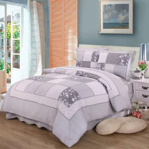 Vintage Floral Patchwork Coverlet 3pcs Bedding Set 100% Pure Cotton Washable Summer Air Quilt Double Bed Bedspread